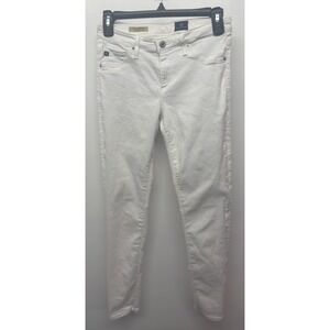 AG‎ Adriano Goldschmied The Legging Ankle White Super Skinny Jeans Size 27 R #14